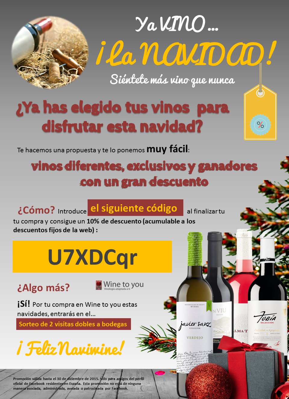 Promoción navidad Wine to you